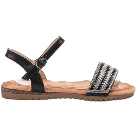 Emaks Sandale Cu Zirconiu Cubic negru