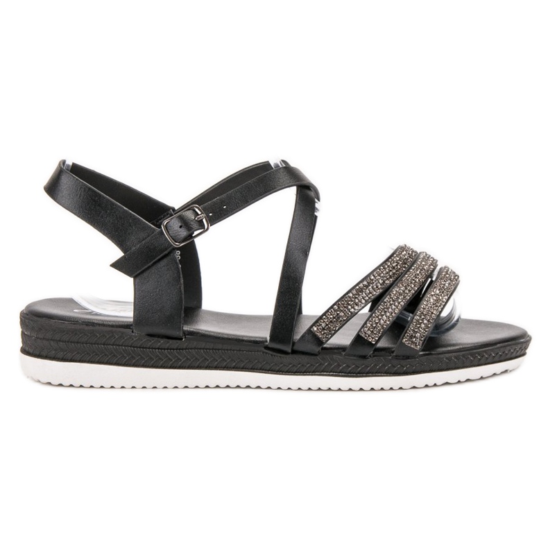 SHELOVET Sandale negre confortabile negru SHELOVET Sandale negre confortabile negru
