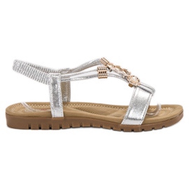 Top Shoes Sandale decorate cu argint gri Top Shoes Sandale decorate cu argint gri