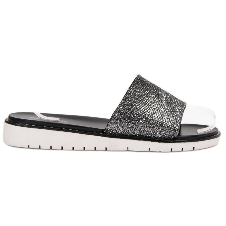 Fashion Papuci strălucitori la modă negru Fashion Papuci strălucitori la modă negru