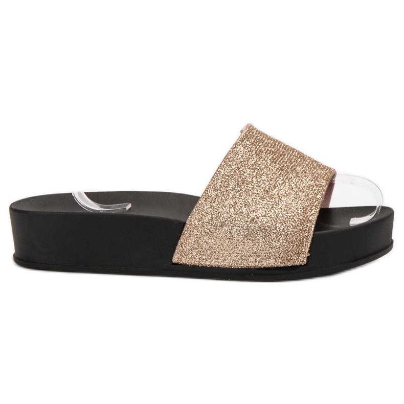 SHELOVET Papuci din cauciuc pe platformă galben