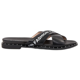 SHELOVET Papuci de modă negri negru SHELOVET Papuci de modă negri negru