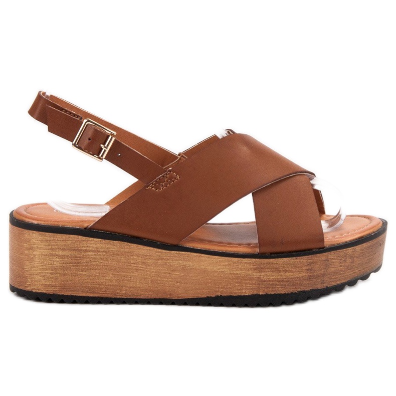 SHELOVET Sandale pe platformă maro