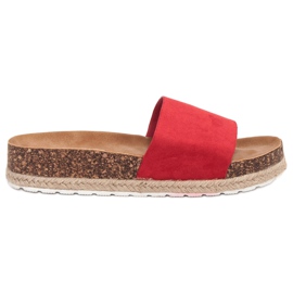 SHELOVET Espadrile din piele de căprioară roșu SHELOVET Espadrile din piele de căprioară roșu
