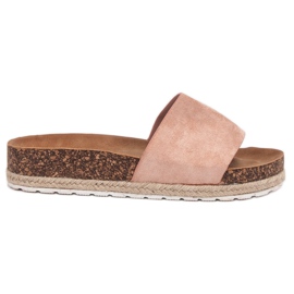 SHELOVET Espadrile din piele de căprioară roz SHELOVET Espadrile din piele de căprioară roz