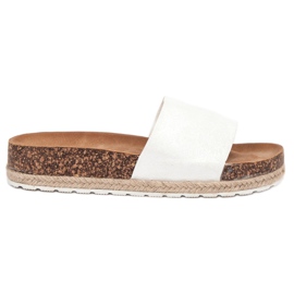 SHELOVET Espadrile din piele de căprioară alb SHELOVET Espadrile din piele de căprioară alb