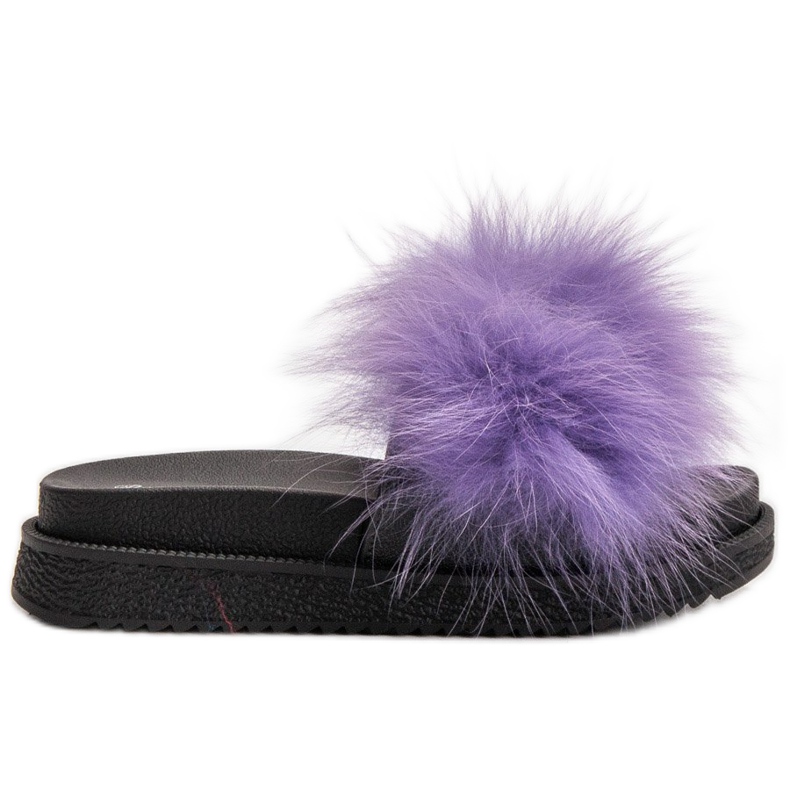 SHELOVET Papuci Cu Blana violet SHELOVET Papuci Cu Blana violet