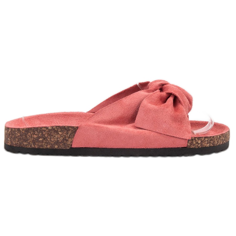 Bona Papuci din piele de căprioară cu arc roșu Bona Papuci din piele de căprioară cu arc roșu