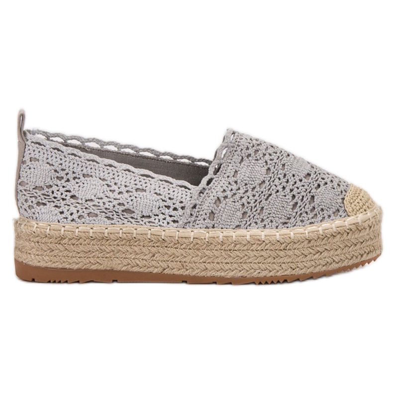 Diamantique Espadrile pe platformă gri