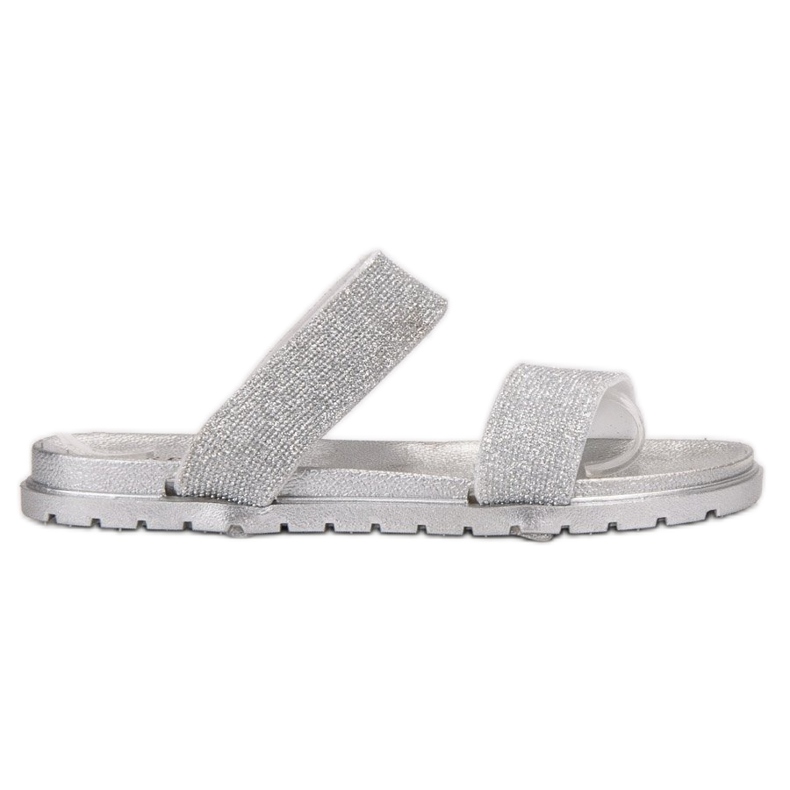 SHELOVET Papuci din cauciuc cu sclipici gri SHELOVET Papuci din cauciuc cu sclipici gri