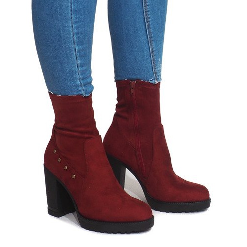 Cizme din piele de căprioară BG-59 Roșu