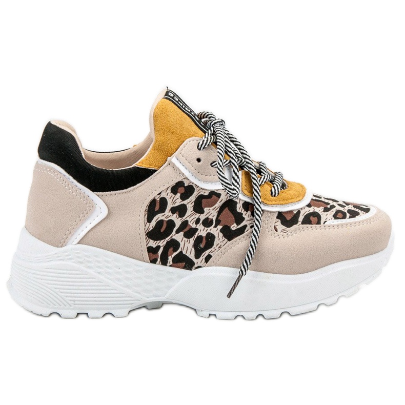 SHELOVET Adidași la modă cu imprimeu leopard maro