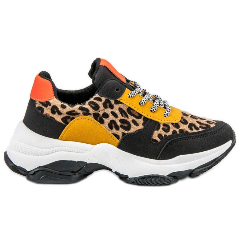 SHELOVET Adidași colorați cu imprimeu leopard multicolor