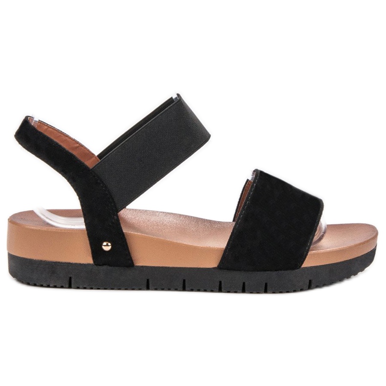 Primavera Sandale din piele de căprioară cu bandă elastică negru Primavera Sandale din piele de căprioară cu bandă elastică negru