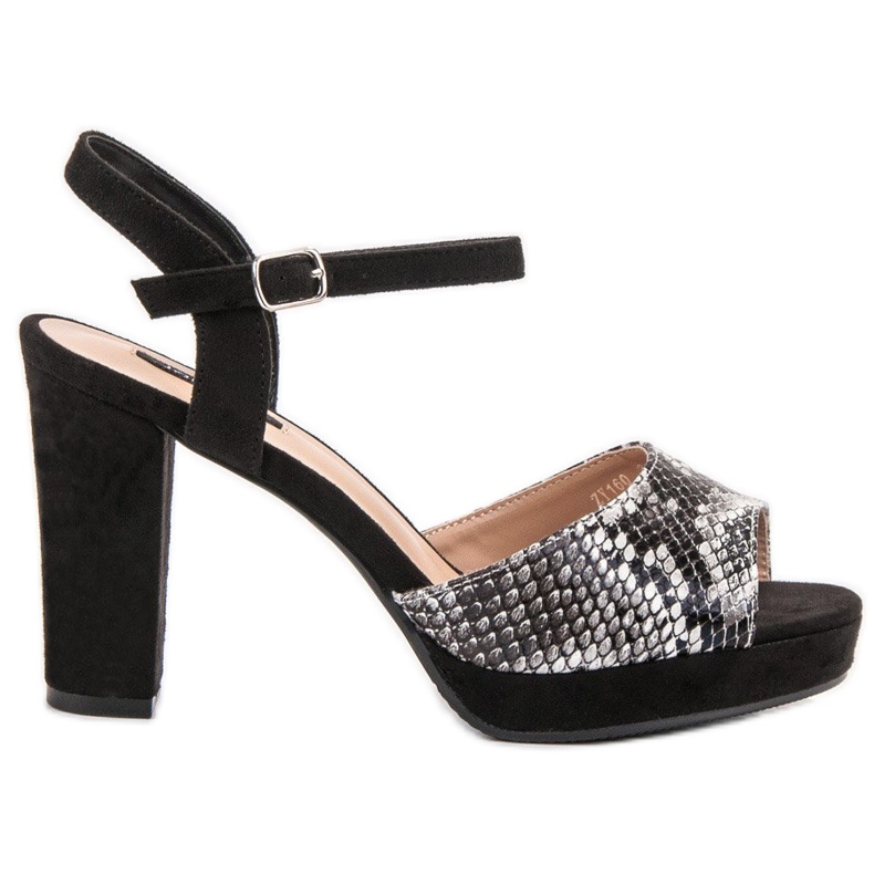 SHELOVET Sandale cu imprimeu șarpe negru