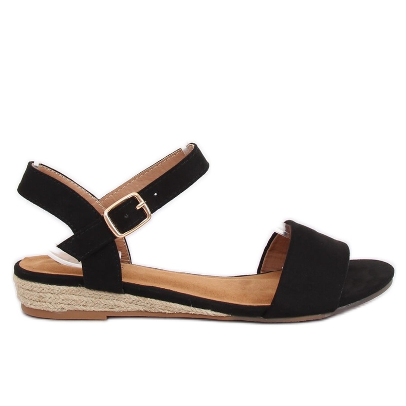Sandale negre espadrile 9R73 Negru