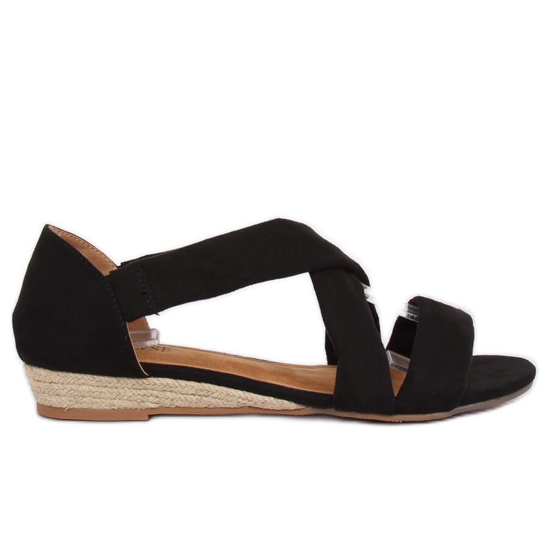 Sandale negre espadrile 9R72 Negre negru