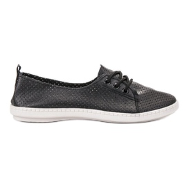 SHELOVET Adidași din piele ecologică negru SHELOVET Adidași din piele ecologică negru