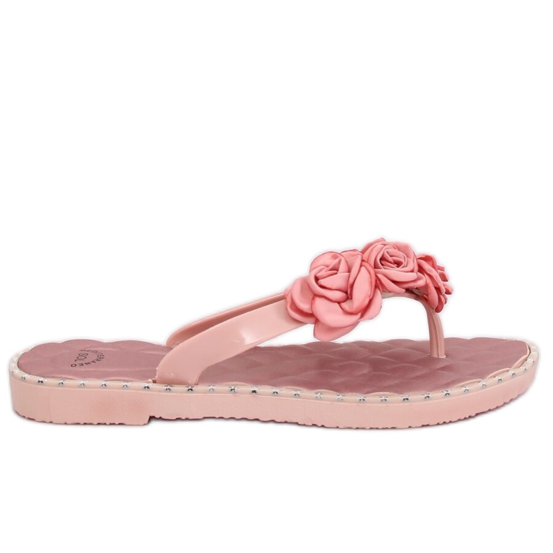Flip-flops cu flori roz YJL-1818 Roz