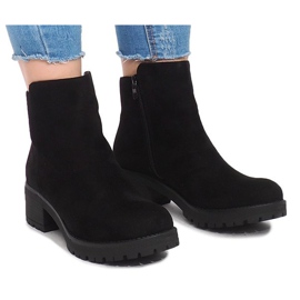Cizme din piele de căprioară JH561 Negru Cizme din piele de căprioară JH561 Negru