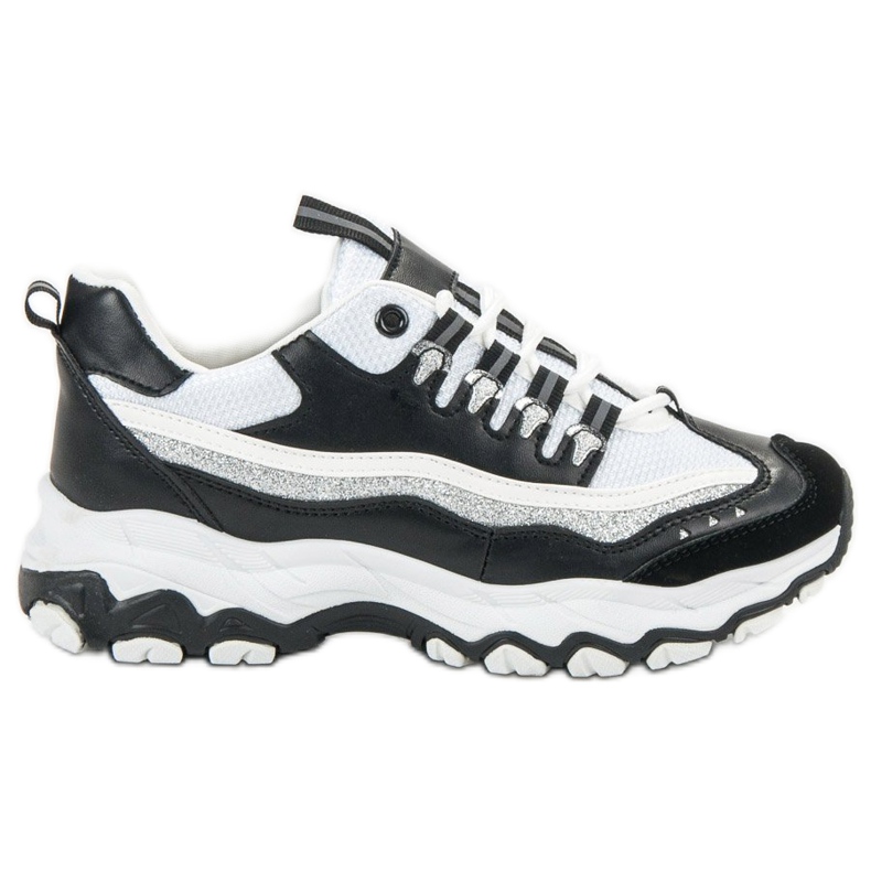 Small Swan Adidași cu sclipici alb negru