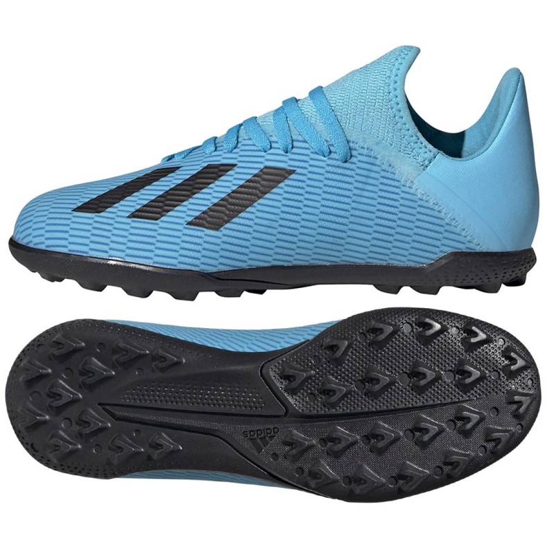 Ghete de fotbal Adidas X 19.3 Tf Jr F35357 albastru albastru Ghete de fotbal Adidas X 19.3 Tf Jr F35357 albastru albastru