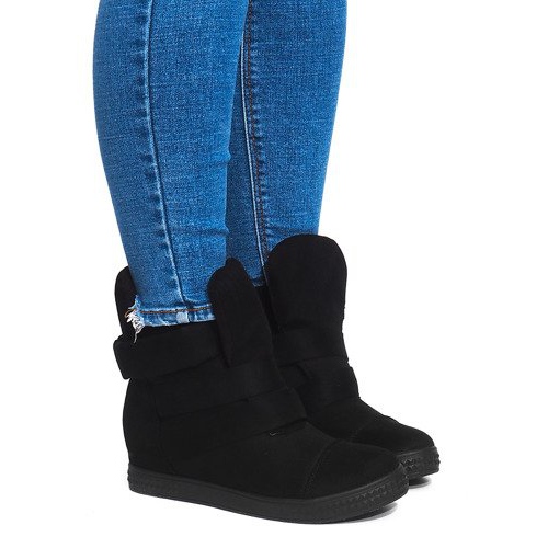 Adidași pană cu velcro 1703 negru Adidași pană cu velcro 1703 negru