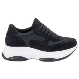 Ideal Shoes Adidași negri ușori negru Ideal Shoes Adidași negri ușori negru