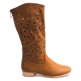 Cizme ajurate TLT1301 Camel maro
