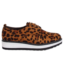 Mocasini pentru femei leopard C-7225 Leopard Print maro