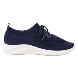 Ideal Shoes Încălțăminte de sport textilă albastru marin Ideal Shoes Încălțăminte de sport textilă albastru marin
