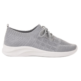 Ideal Shoes Încălțăminte de sport textilă gri Ideal Shoes Încălțăminte de sport textilă gri