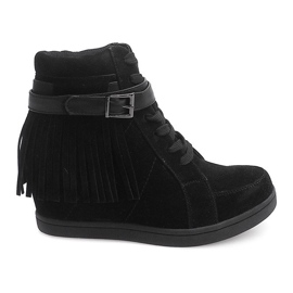 Adidași din piele de căprioară Boho Fringe 2030 Negru Adidași din piele de căprioară Boho Fringe 2030 Negru
