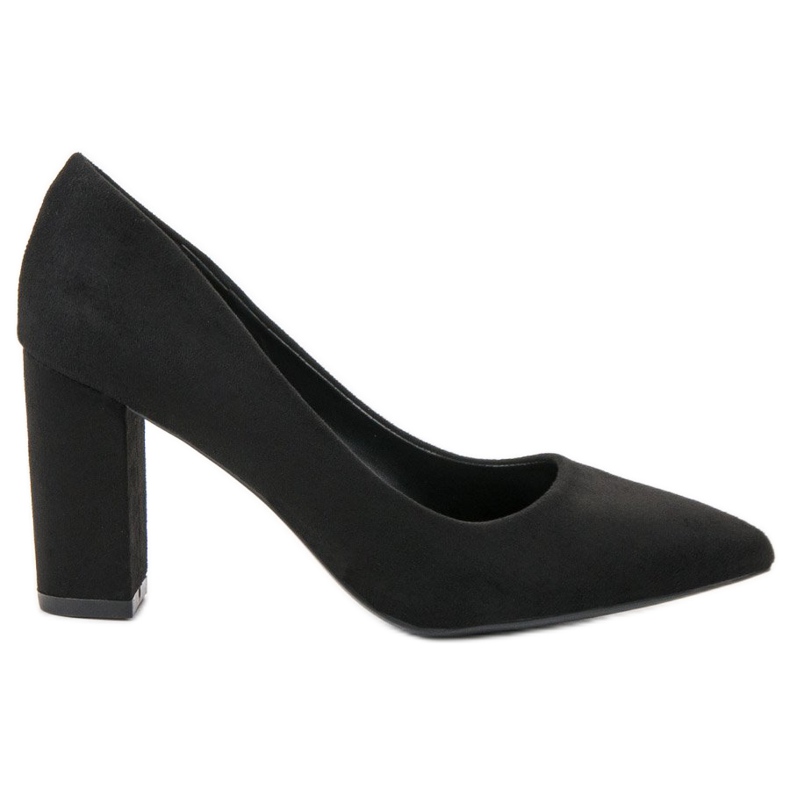 SHELOVET Pompe din piele de căprioară negru SHELOVET Pompe din piele de căprioară negru