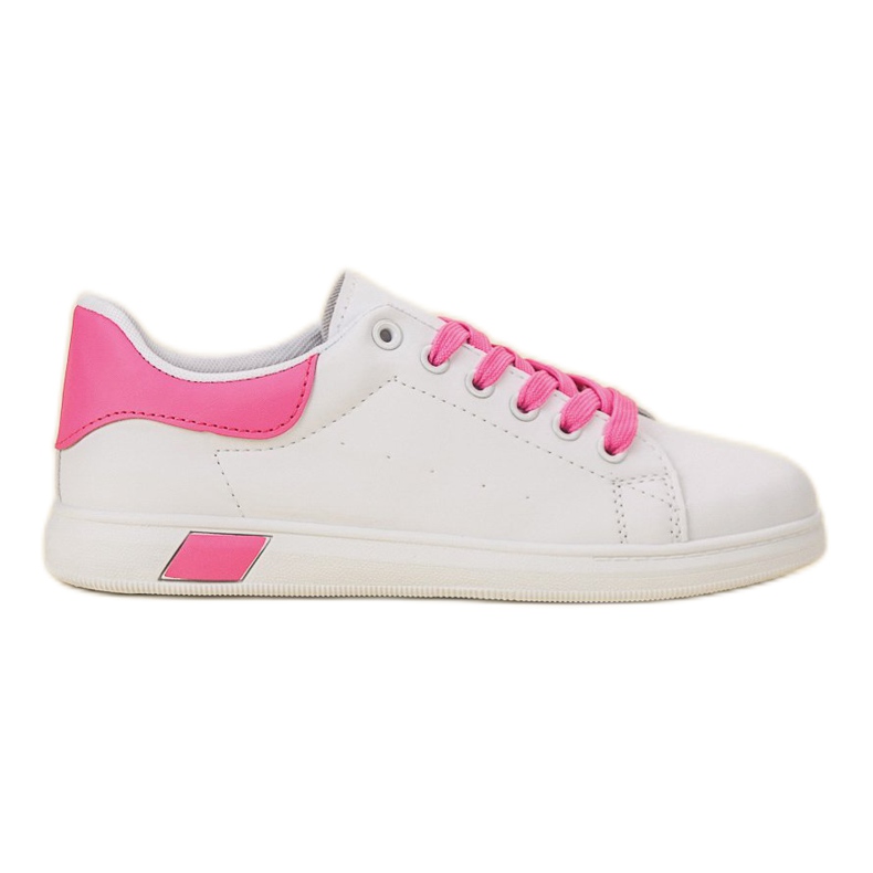 Ideal Shoes Pantofi sport pentru femei alb roz Ideal Shoes Pantofi sport pentru femei alb roz