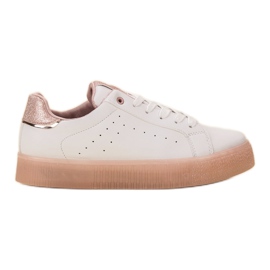 SHELOVET Pantofi sport albi roz SHELOVET Pantofi sport albi roz