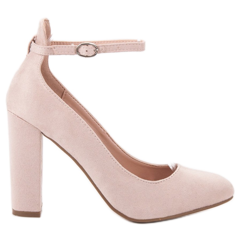 Ideal Shoes Pompele fixate cu cataramă maro