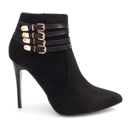 Bocanci cu toc înalt Suede YS20-1 Negru
