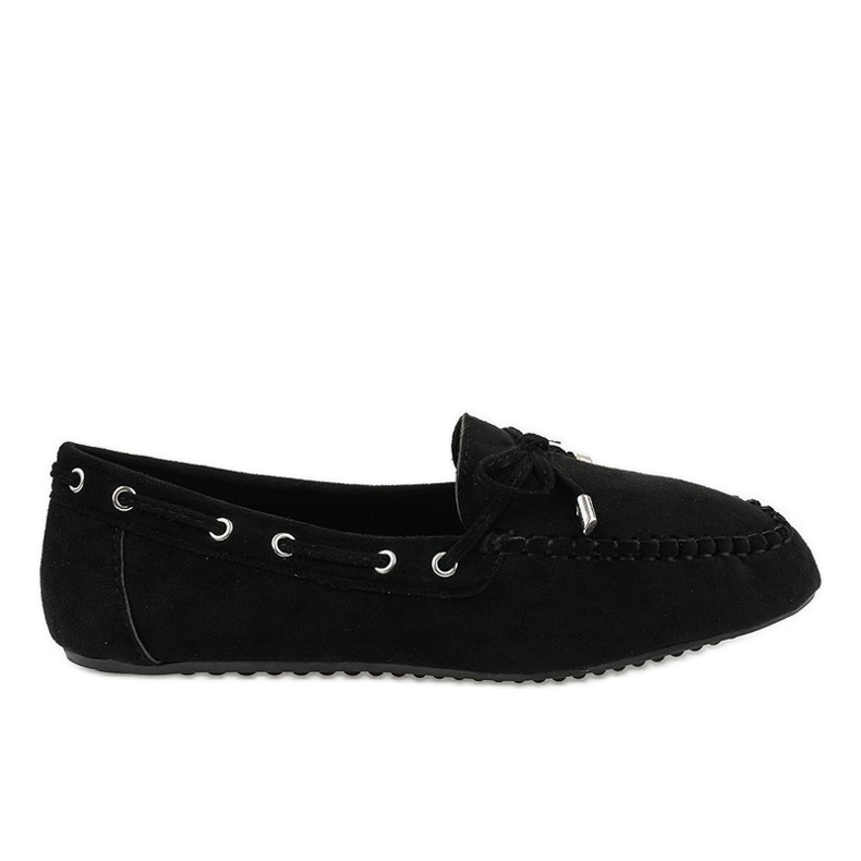 Mocasini negri balerini cu arc XW9100 negru