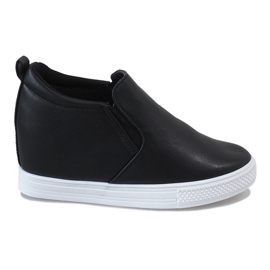 Adidași negri pe pană DD384-4 negru
