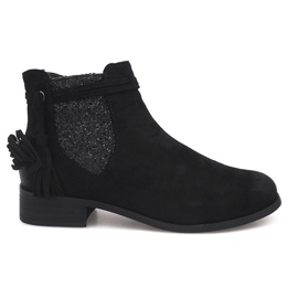 Ghete din piele de căprioară Jodhpur W132 Negru
