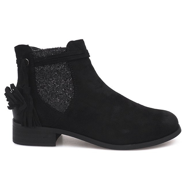 Ghete din piele de căprioară Jodhpur W132 Negru
