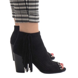 Cizme boho negre calate AF-9 negru