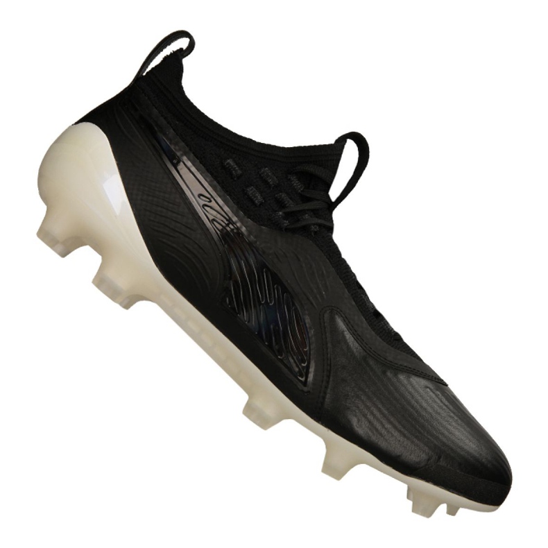 Ghete de fotbal Puma One 19.1 Lth Fg / Ag M 105479 02 negru negru Ghete de fotbal Puma One 19.1 Lth Fg / Ag M 105479 02 negru negru