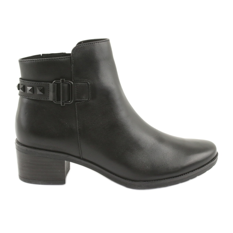 Cizme de piele pentru femei Caprice cu știfturi 25433 Negru