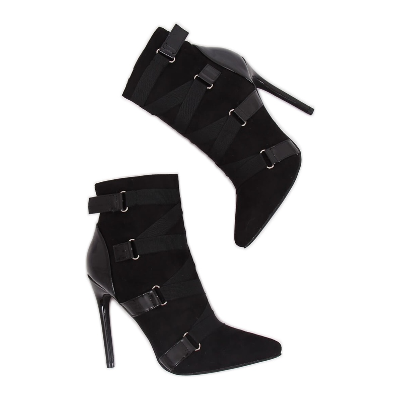 Cizme negre pe un știft negru BKKX1150 Negru