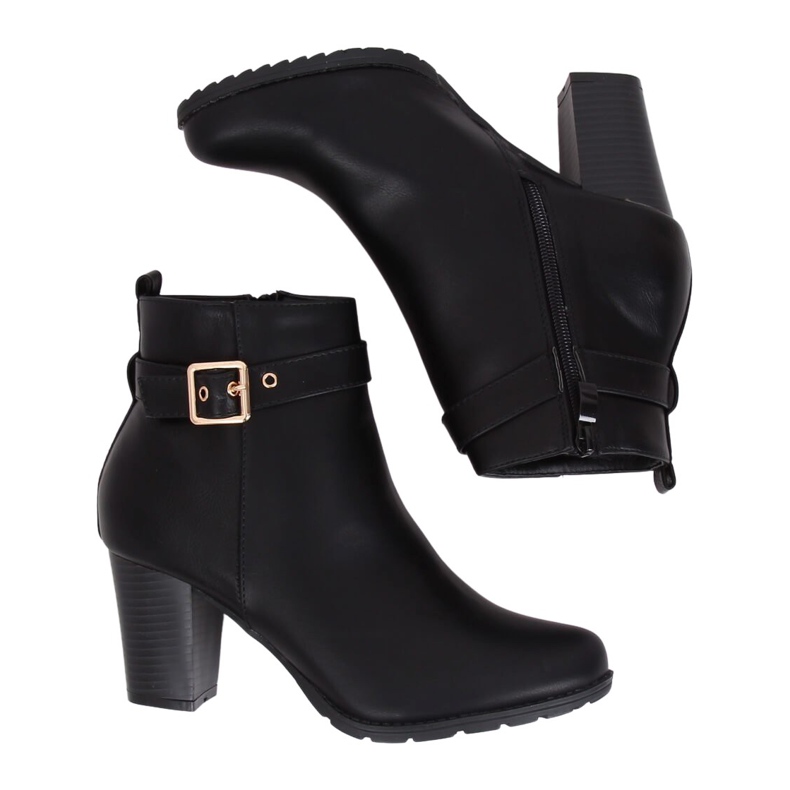 Cizme negre cu toc înalt F169 Negru