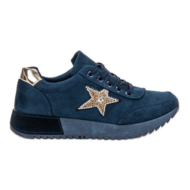 SHELOVET Adidași din piele de căprioară bleumarin albastru