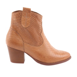 Cizme neizolate dama Anabelle 1466 Camel crocodil maro