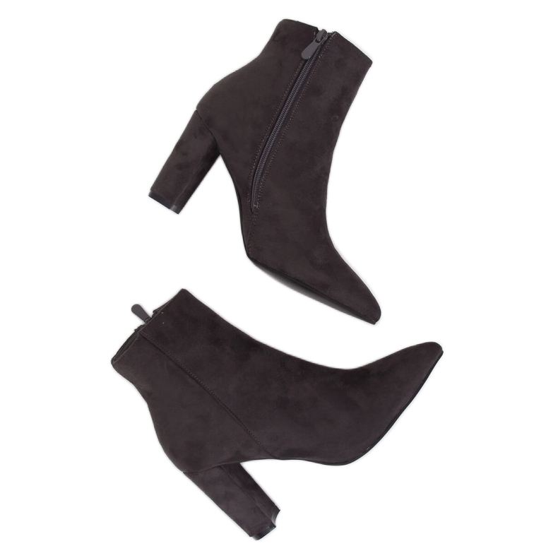 Cizme gri cu toc NS039P Gri Cizme gri cu toc NS039P Gri